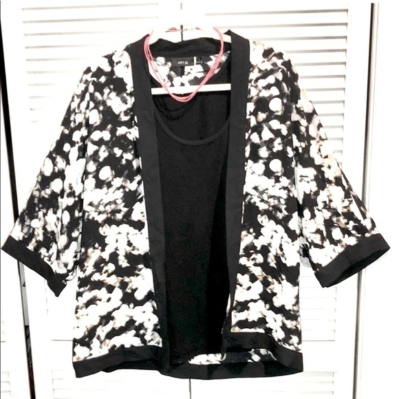 Apt 9 Kimono Black and White small - Picture 1 of 7